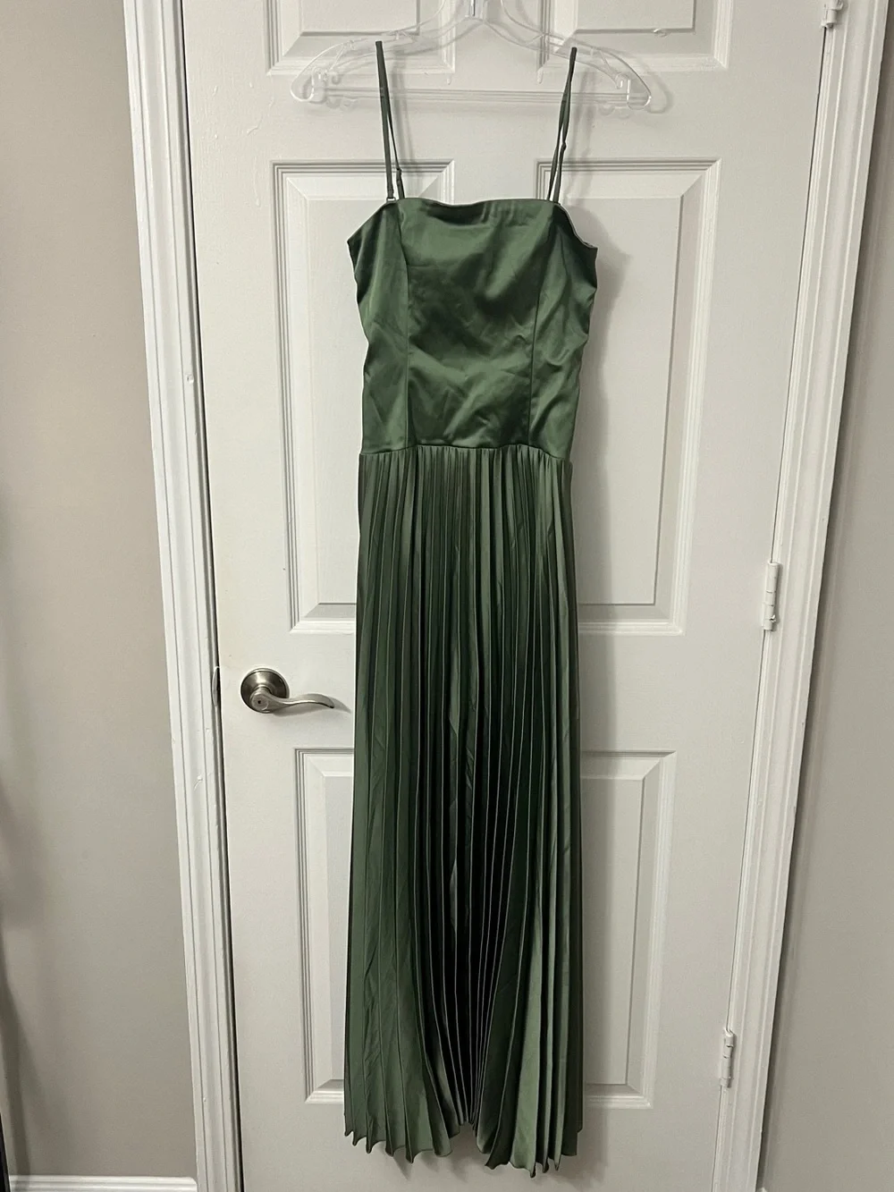 NEW Abercrombie & Fitch Giselle Drop Waist Maxi Dress Size XS Green Satin NWT